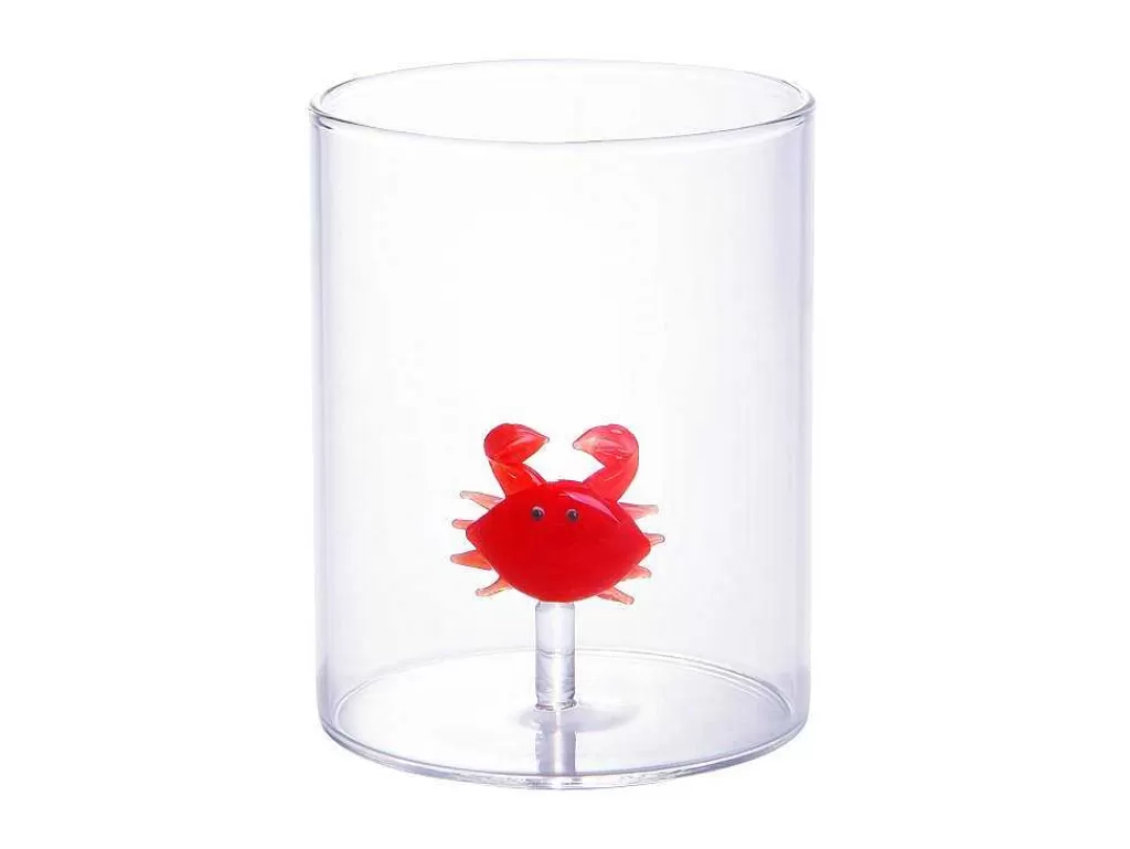 Louça E Utensílios De Cozinha*OZAIA Conjunto De 4 Copos Animais, Vidro Soprado Transparente E Vermelho D7,5 X A9,5 Cm - Apuna