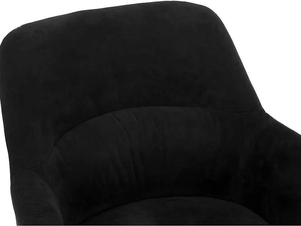 Cadeira*Vente-unique Conjunto De 6 Cadeiras Com Apoios De Bracos Em Tecido E Metal Preto - Heka