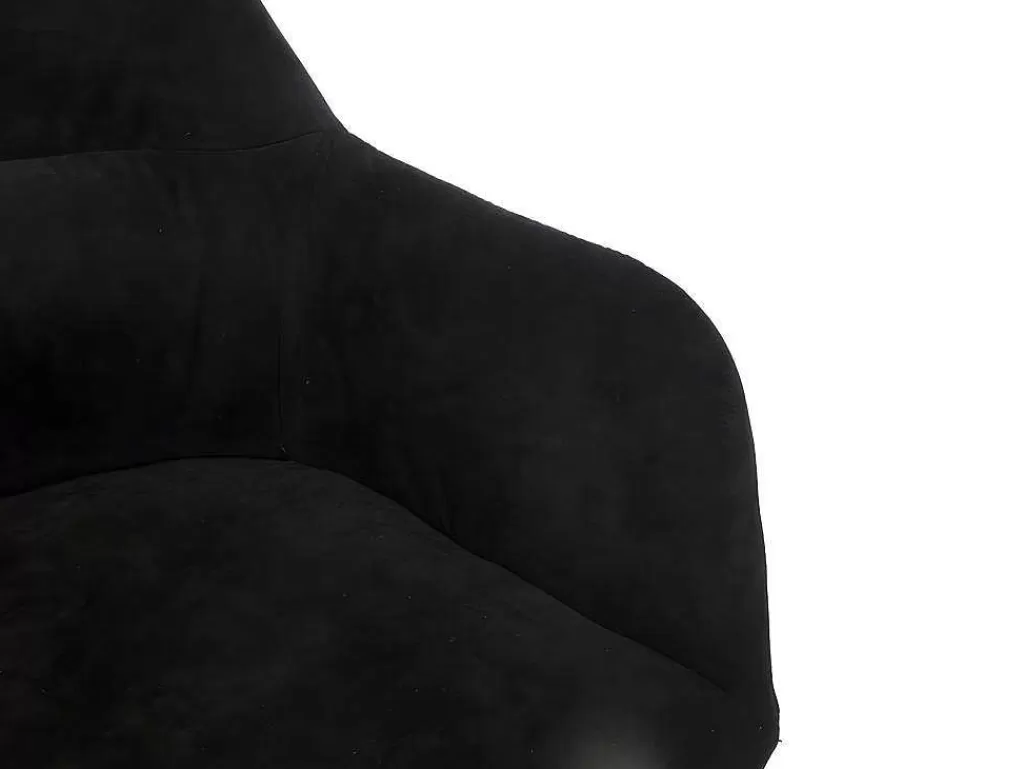 Cadeira*Vente-unique Conjunto De 6 Cadeiras Com Apoios De Bracos Em Tecido E Metal Preto - Heka