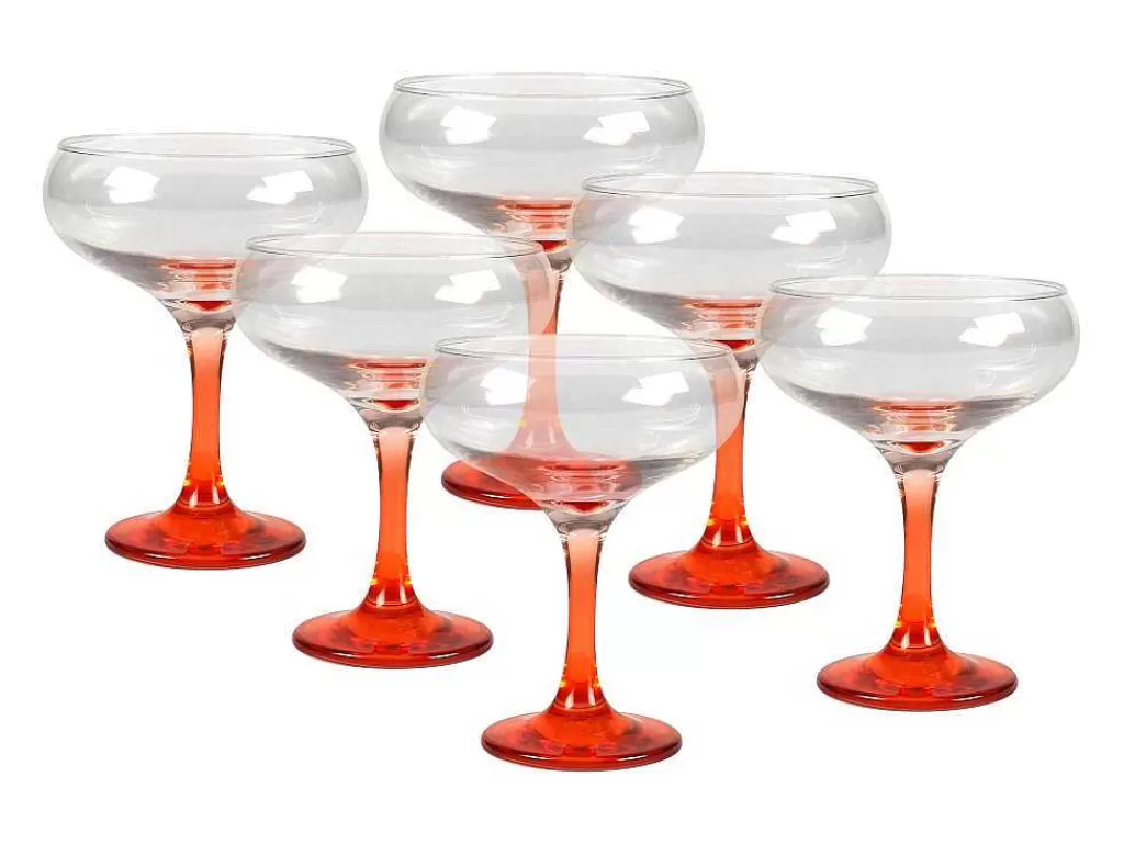 Louça E Utensílios De Cozinha*OZAIA Conjunto De 6 Copos Para Coquetel Com Base Em Laranja De 32 Cl - D. 6,5 X A. 20 Cm - Coraly
