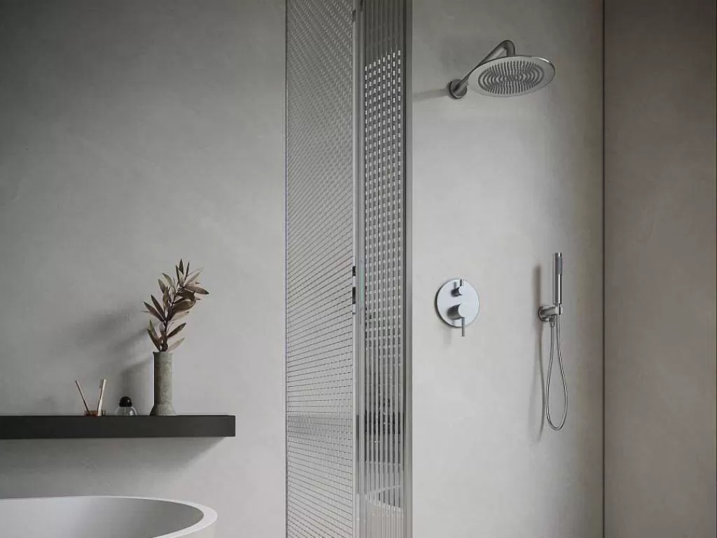 Coluna De Duche*Shower & Design Conjunto De Duche Encastravel Com Torneira Misturadora Mecanica Cor Niquel Escovado - Tamise