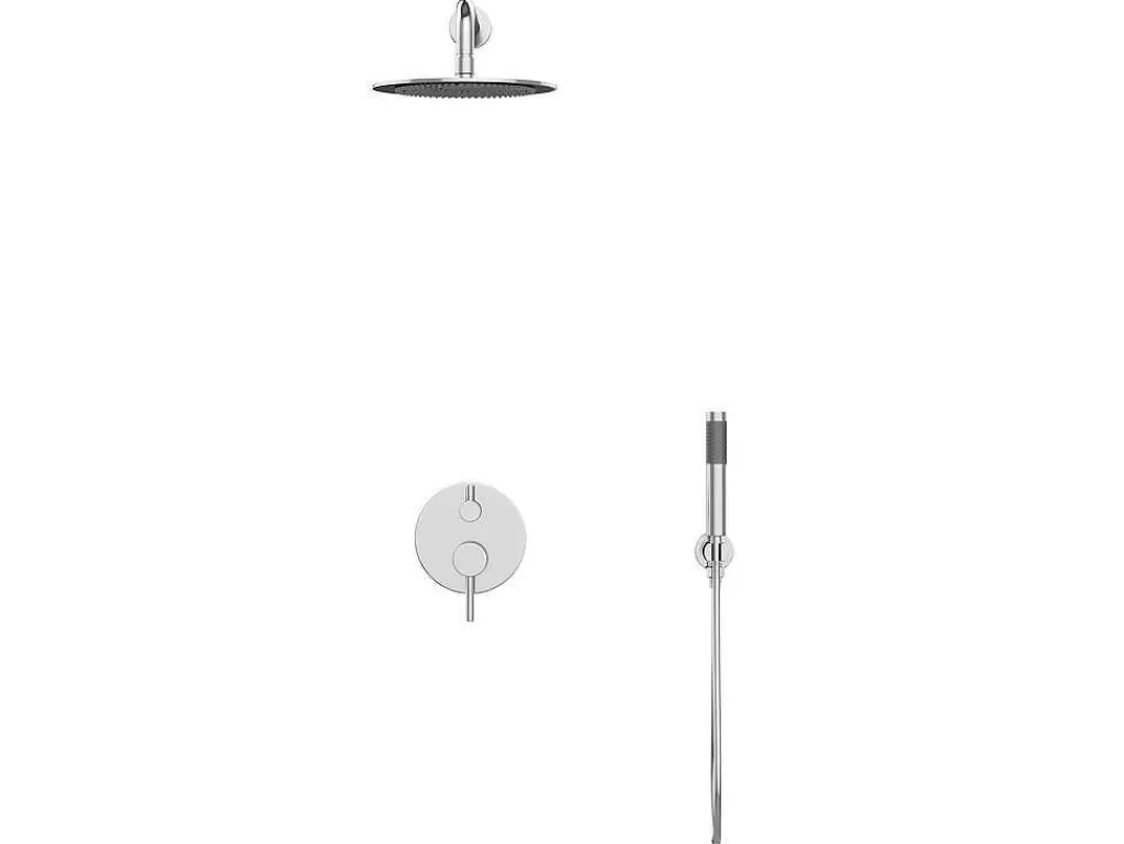 Coluna De Duche*Shower & Design Conjunto De Duche Encastravel Com Torneira Misturadora Mecanica Cor Niquel Escovado - Tamise