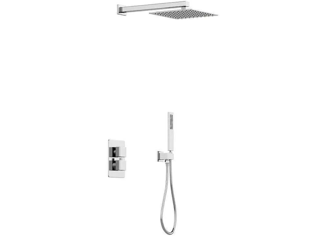 Coluna De Duche*Shower & Design Conjunto De Duche Encastravel Com Torneira Misturadora Termostatica Cor Niquel Escovado - Terek