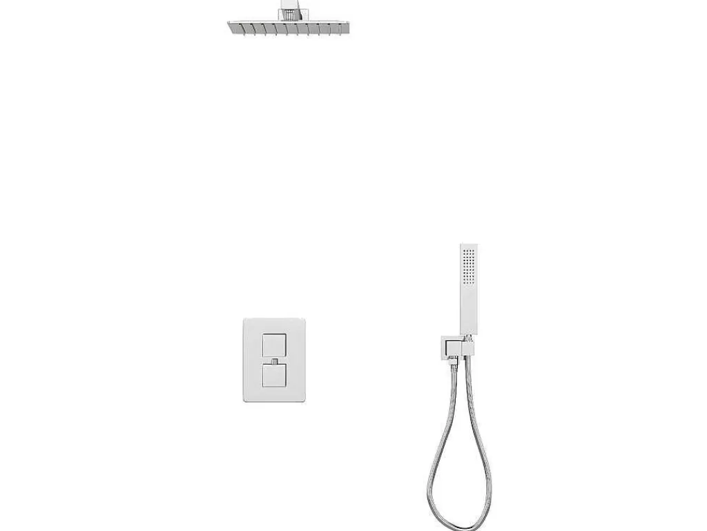 Coluna De Duche*Shower & Design Conjunto De Duche Encastravel Com Torneira Misturadora Termostatica Cor Niquel Escovado - Terek
