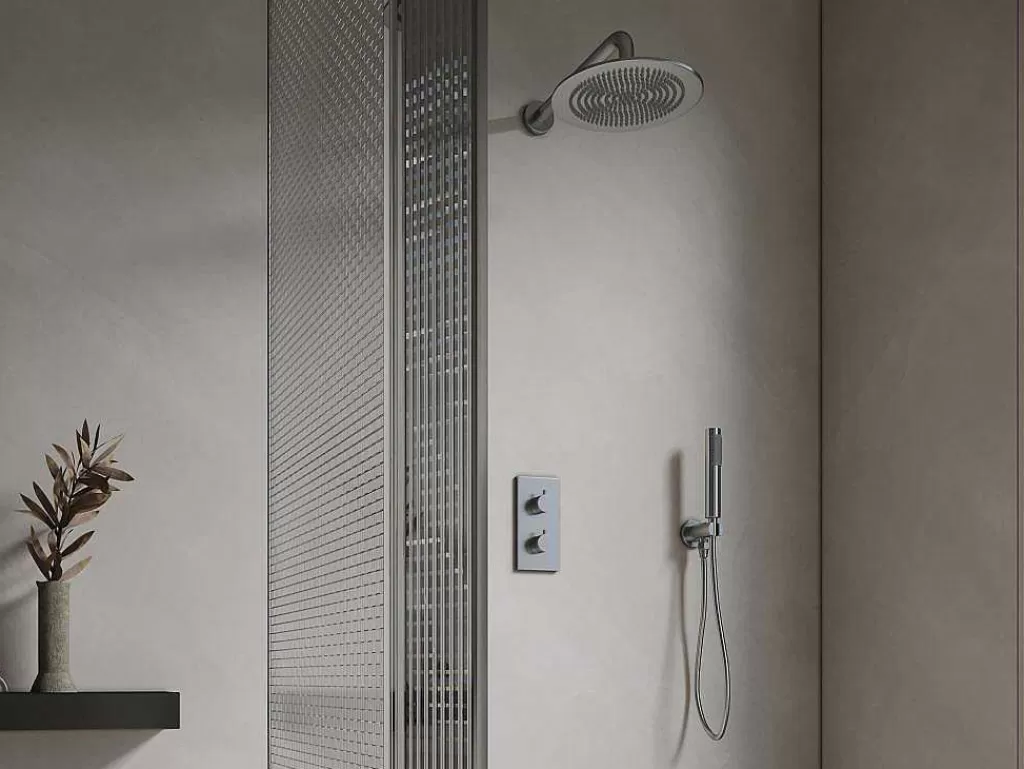 Promoções Casa De Banho & Bem-Estar*Shower & Design Conjunto De Duche Encastravel Com Torneira Misturadora Termostatica Cor Niquel Escovado - Timavo