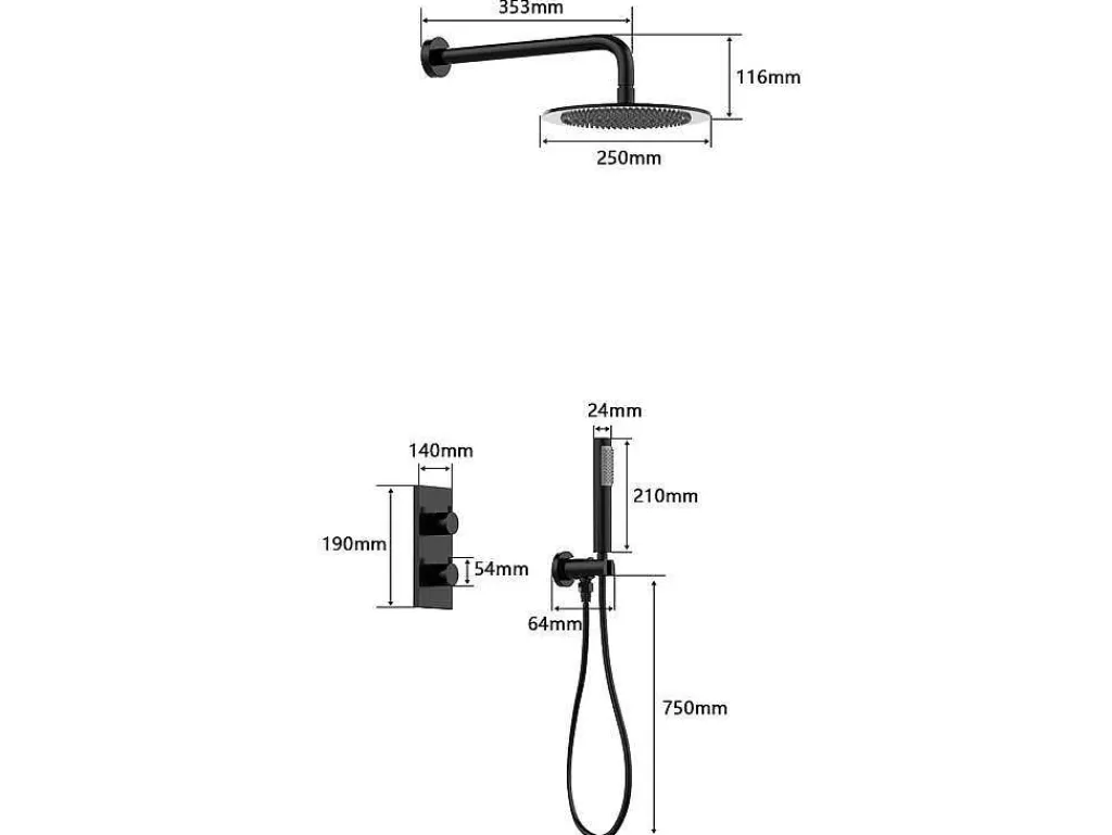 Promoções Casa De Banho & Bem-Estar*Shower & Design Conjunto De Duche Encastravel Com Torneira Misturadora Termostatica Cor Niquel Escovado - Timavo