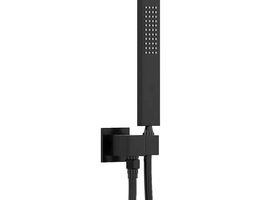 Coluna De Duche*Shower & Design Conjunto De Duche Encastravel Com Torneira Misturadora Termostatica E Suporte De Parede Fixo Preto Mate - Terek