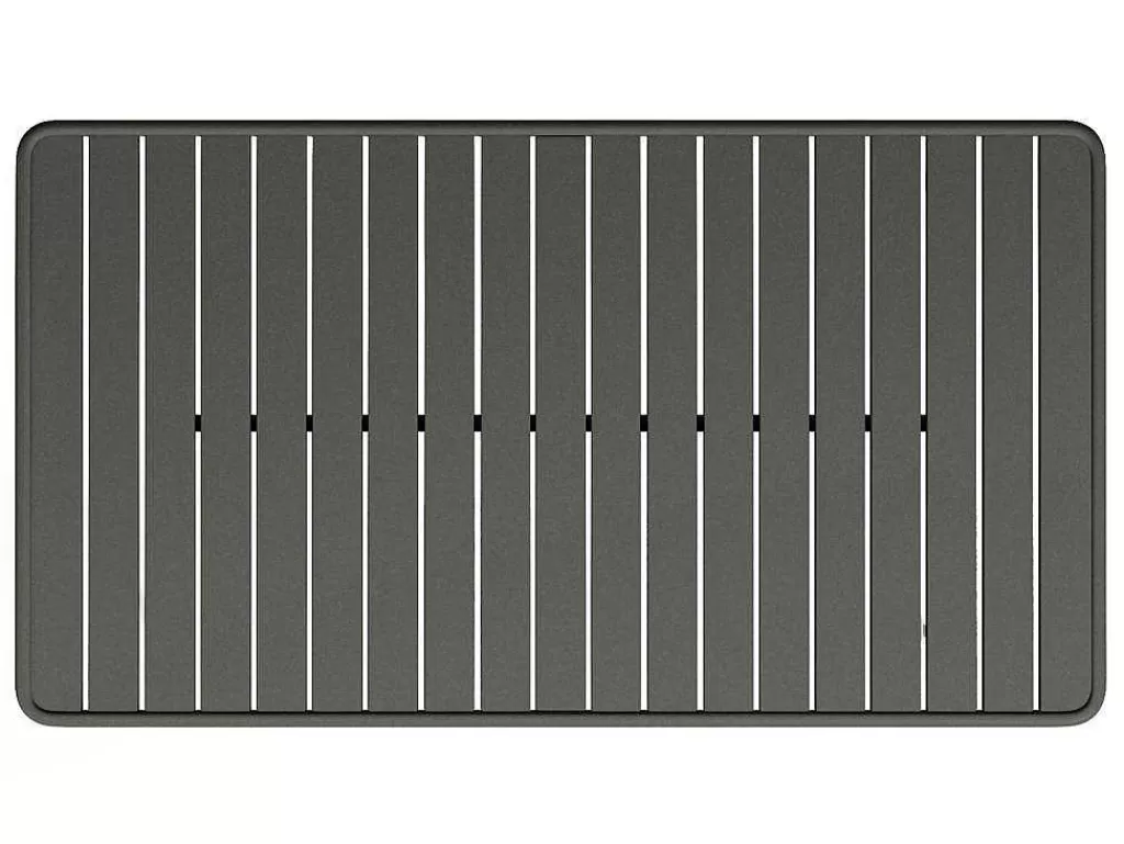 Conjunto Mesa E Cadeiras De Jardim*MYLIA Conjunto De Jantar De Jardim Em Metal, Uma Mesa C. 160 Cm Com 2 Cadeiroes Empilhaveis E 4 Cadeiras Empilhaveis, Cinzento-Escuro - Mirmande