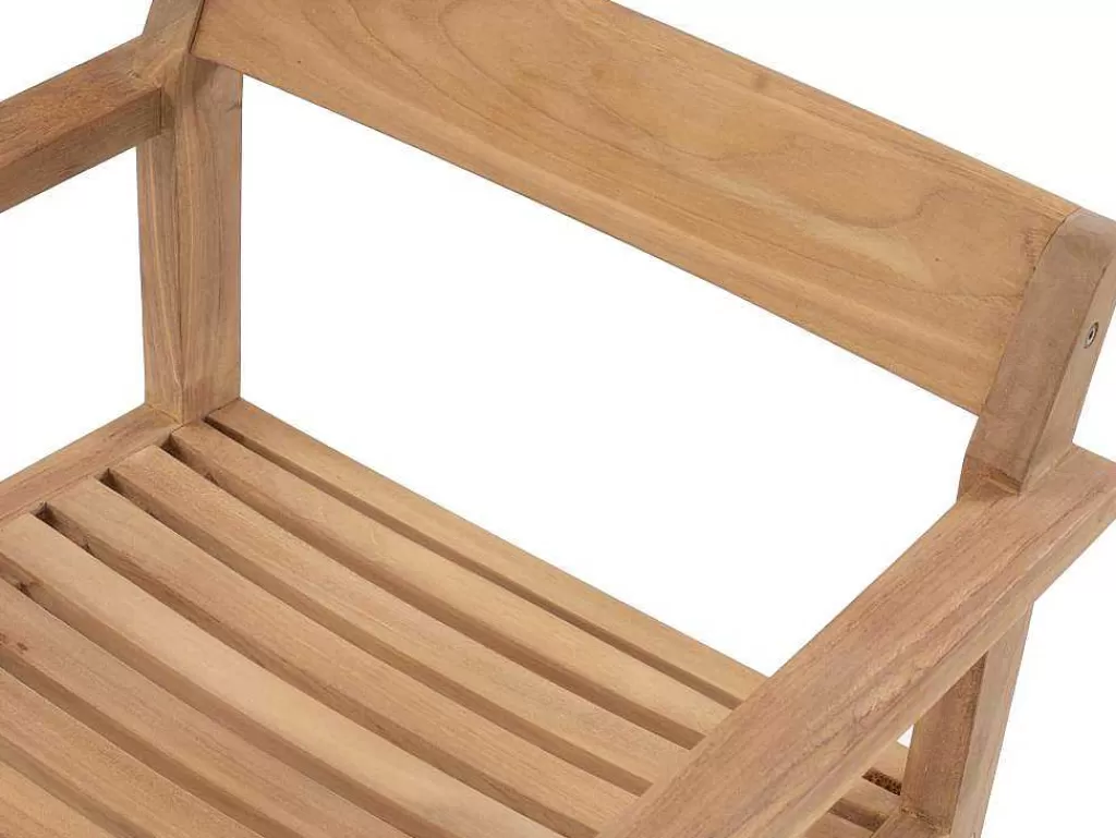Conjunto Mesa E Cadeiras De Jardim*MYLIA Conjunto De Jantar De Jardim Em Teca, 1 Mesa C. 200 Cm + 6 Cadeiroes, Natural Claro - Allende