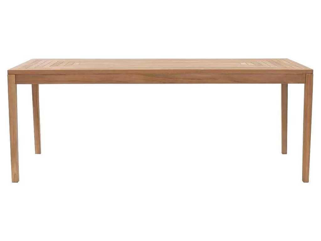 Conjunto Mesa E Cadeiras De Jardim*MYLIA Conjunto De Jantar De Jardim Em Teca, 1 Mesa C. 200 Cm + 6 Cadeiroes, Natural Claro - Allende