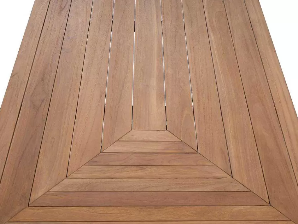 Conjunto Mesa E Cadeiras De Jardim*MYLIA Conjunto De Jantar De Jardim Em Teca, 1 Mesa C. 200 Cm + 6 Cadeiroes, Natural Claro - Allende