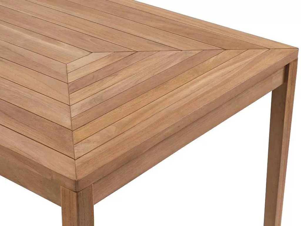 Conjunto Mesa E Cadeiras De Jardim*MYLIA Conjunto De Jantar De Jardim Em Teca, 1 Mesa C. 200 Cm + 6 Cadeiroes, Natural Claro - Allende