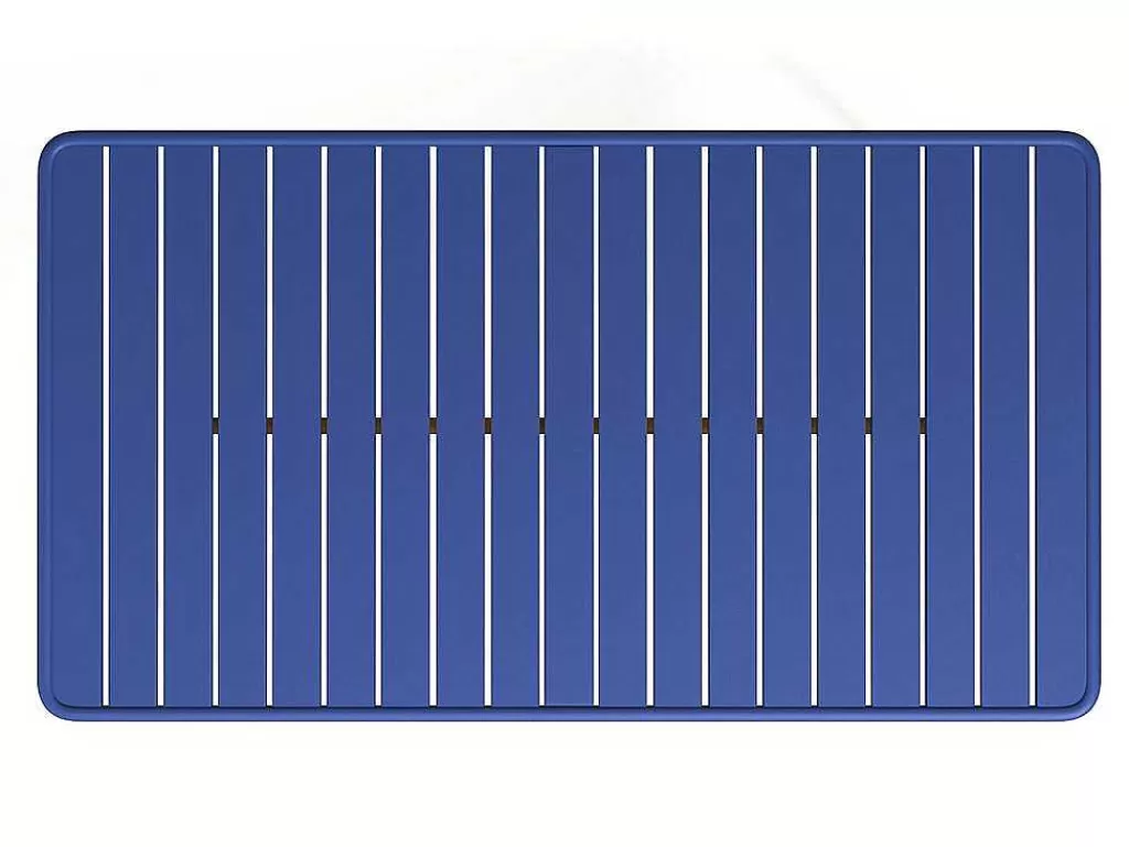 Conjunto Mesa E Cadeiras De Jardim*MYLIA Conjunto De Jardim De Jardim Em Metal, Uma Mesa C. 160 Cm E 4 Cadeiras Empilhaveis Azul-Escuro - Mirmande
