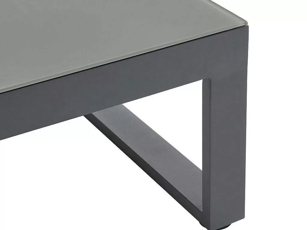 Conjunto Relax De Jardim*MYLIA Conjunto De Jardim Em Aluminio: Mesa De Centro E Sofá De Canto Levadico, 6 Lugares - Antracite - Palaos Ii De