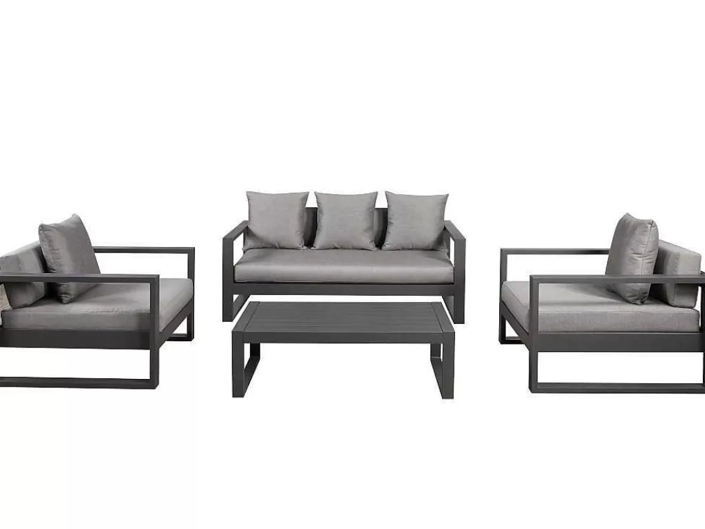 Conjunto Relax De Jardim*MYLIA Conjunto De Jardim Em Aluminio: Um Sofá De 3 Lugares, 2 Cadeiroes E Uma Mesa De Centro - Molokai