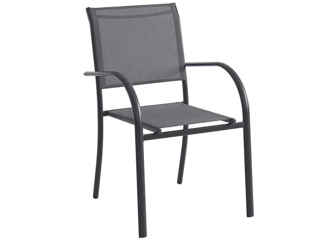 Conjunto Mesa E Cadeiras De Jardim*MYLIA Conjunto De Jardim Em Aluminio, Uma Mesa C. 150 Cm E 6 Cadeiroes, Cinzento Antracite - Jolane