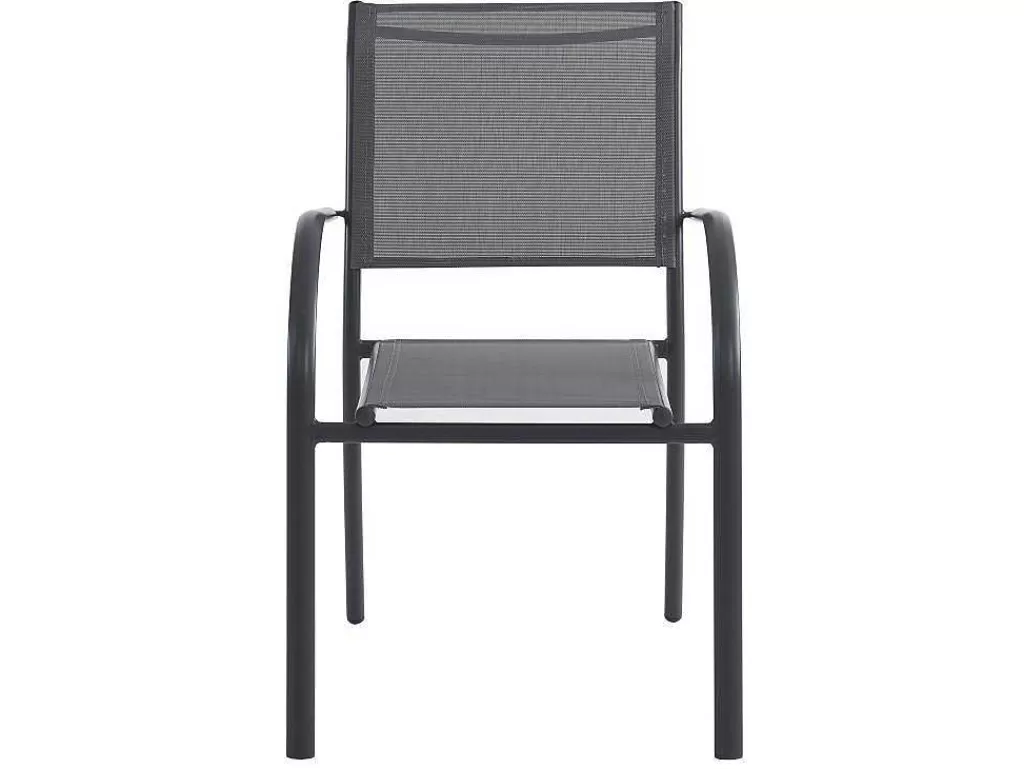 Conjunto Mesa E Cadeiras De Jardim*MYLIA Conjunto De Jardim Em Aluminio, Uma Mesa C. 150 Cm E 6 Cadeiroes, Cinzento Antracite - Jolane