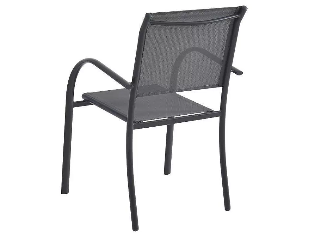Conjunto Mesa E Cadeiras De Jardim*MYLIA Conjunto De Jardim Em Aluminio, Uma Mesa C. 150 Cm E 6 Cadeiroes, Cinzento Antracite - Jolane