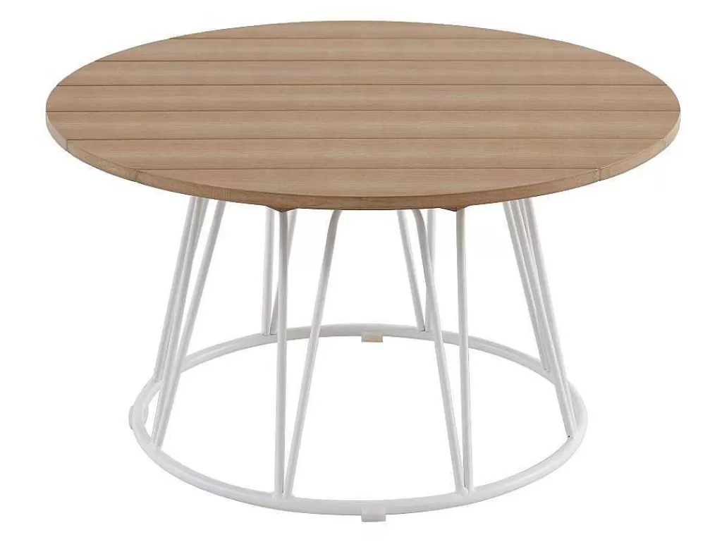 Conjunto Relax De Jardim*MYLIA Conjunto De Jardim Em Metal, 1 Sofá De 2 Lugares, 2 Cadeiroes E Uma Mesa De Centro, Branco - Arlesan