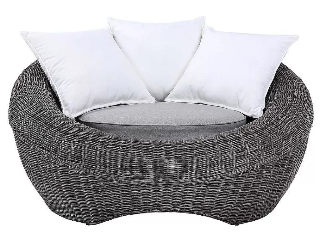 Conjunto Relax De Jardim*MYLIA Conjunto De Jardim Em Resina Entrancada: Sofá, 2 Cadeiroes E Mesa De Centro - Whiteheaven