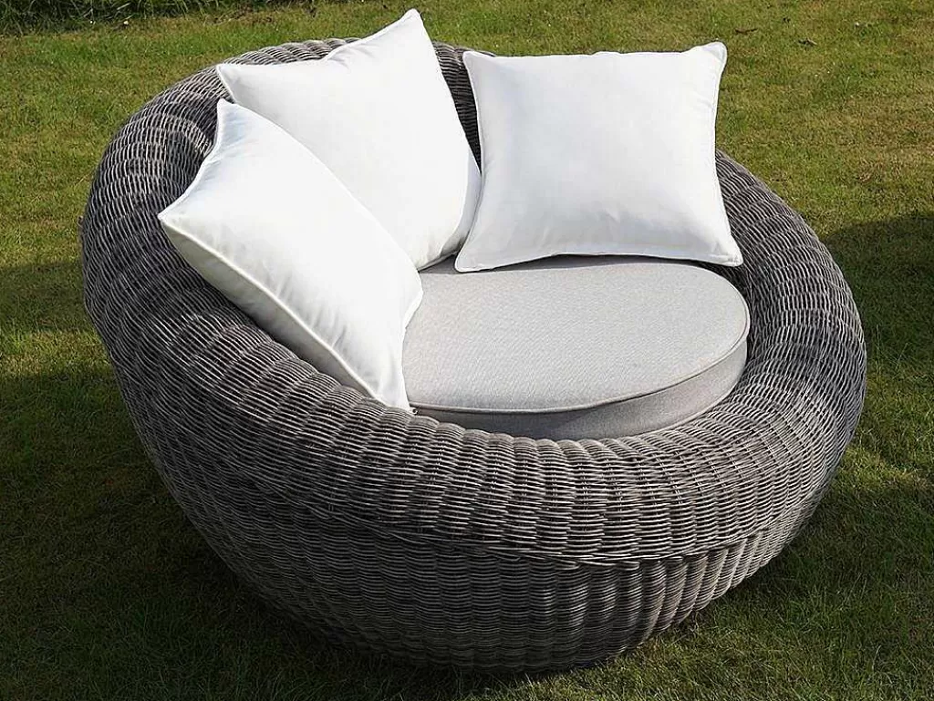 Conjunto Relax De Jardim*MYLIA Conjunto De Jardim Em Resina Entrancada: Sofá, 2 Cadeiroes E Mesa De Centro - Whiteheaven