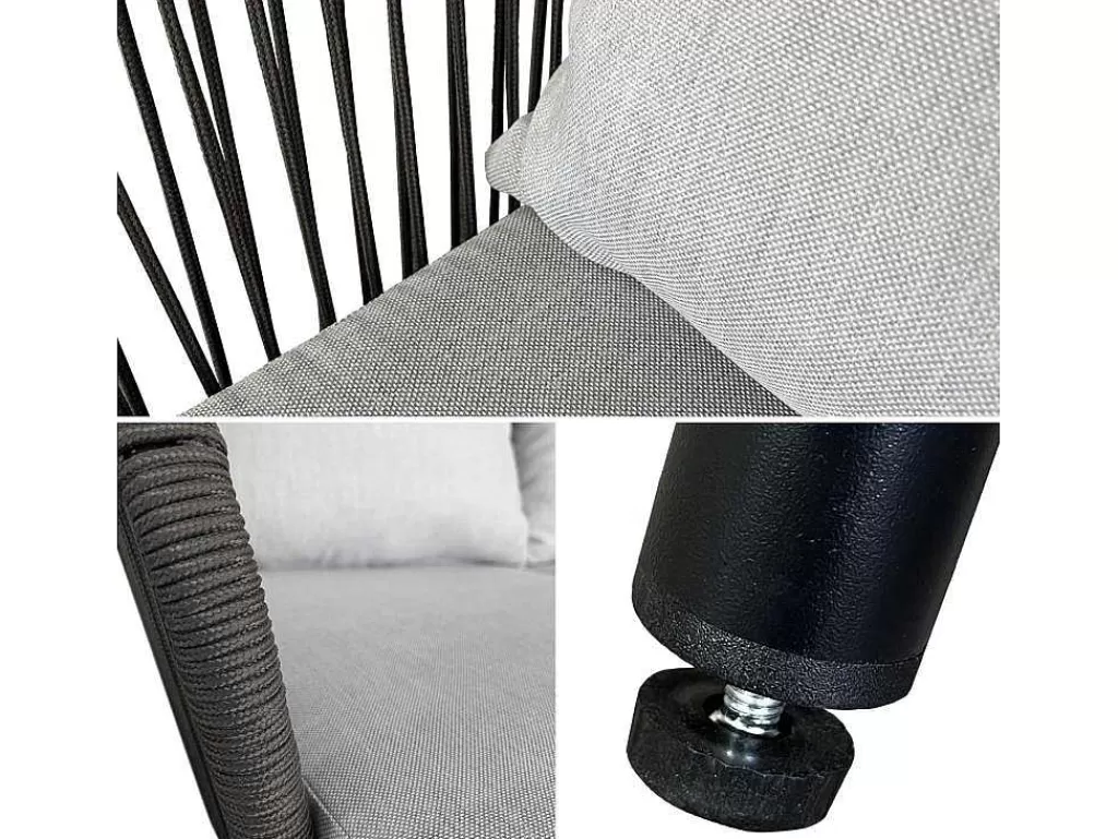 Conjunto Relax De Jardim*Happy Garden Conjunto De Moveis De Corda Ouvea Cinzento Claro Para Jardim - 4 Lugares