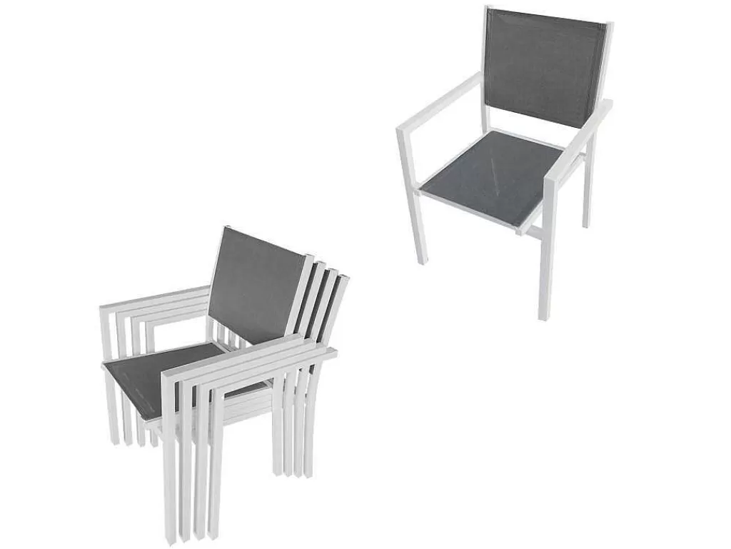 Conjunto Mesa E Cadeiras De Jardim*Happy Garden Conjunto De Moveis De Jardim Bergamo De 4 Lugares - Aluminio Branco