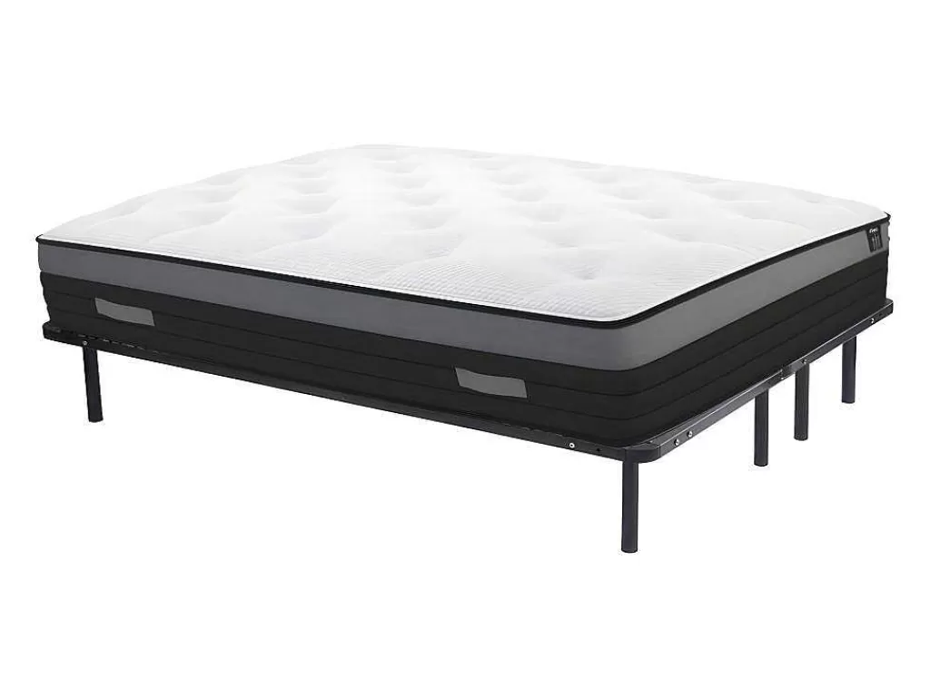 Conjunto Colchão E Sommier*Ysmée Conjunto Estrutura De Ripas + Colchão Com 1118 Molas Ensacadas Com Faixa Respiravel Airplay De Dremea Play Com EsPéssura De 24 Cm - 180 X 200 Cm