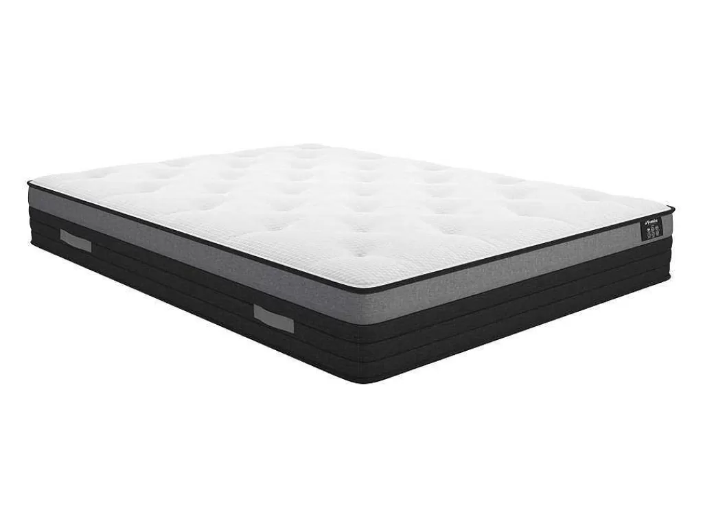 Conjunto Colchão E Sommier*Ysmée Conjunto Estrutura De Ripas + Colchão Com 1118 Molas Ensacadas Com Faixa Respiravel Airplay De Dremea Play Com EsPéssura De 24 Cm - 180 X 200 Cm