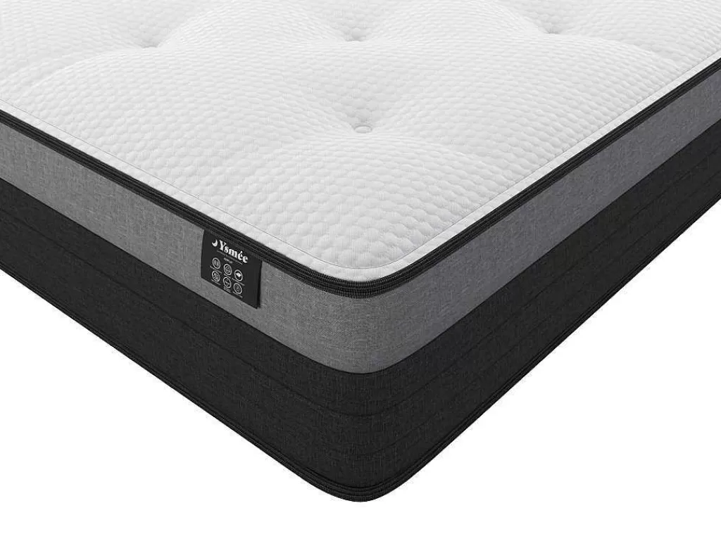 Conjunto Colchão E Sommier*Ysmée Conjunto Estrutura De Ripas + Colchão Com 1118 Molas Ensacadas Com Faixa Respiravel Airplay De Dremea Play Com EsPéssura De 24 Cm - 180 X 200 Cm
