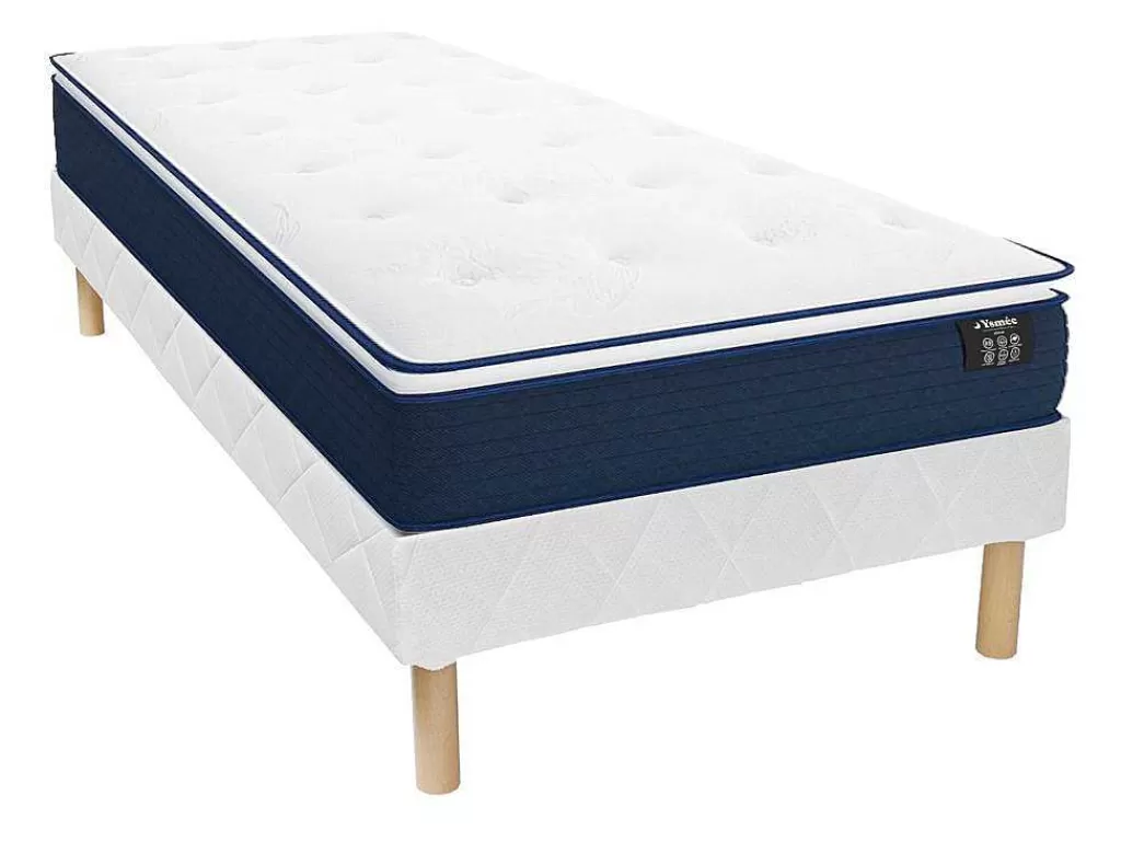 Conjunto Colchão E Sommier*Ysmée Conjunto Sommier + Colchão De Molas Ensacadas E Sobrecolchão Integrado 90X190 Cm - Altier Da Dreamea