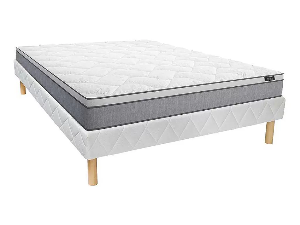 Conjunto Colchão E Sommier*Ysmée Conjunto Sommier + Colchão De Molas Ensacadas Esp. 22 Cm Serenite Da Ysmee - 140X190 Cm