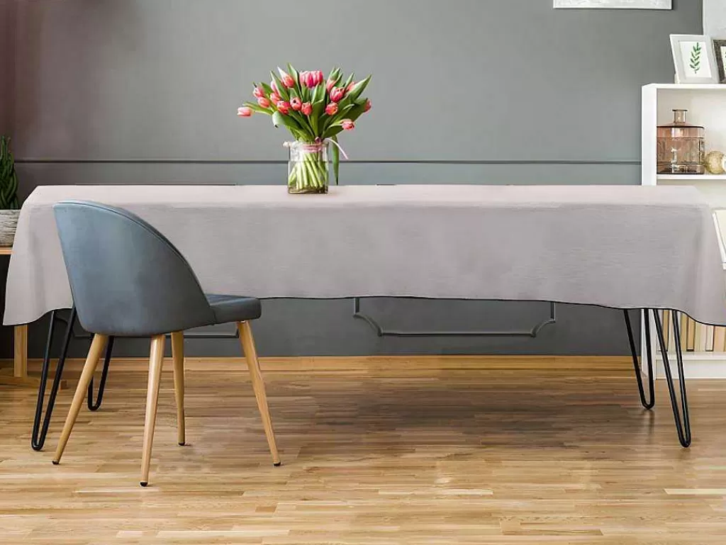 Têxteis De Mesa*OZAIA Conjunto Toalha + 4 Guardanapos De Mesa Em Linho E Algodao, Borda Preta, Taupe, 170 X 170 Cm - Borina