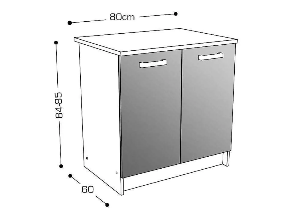 Móvel De Cozinha*Vente-unique Cozinha Completa Com Bancada De Trabalho 180 Cm Natural E Preto - Trattoria