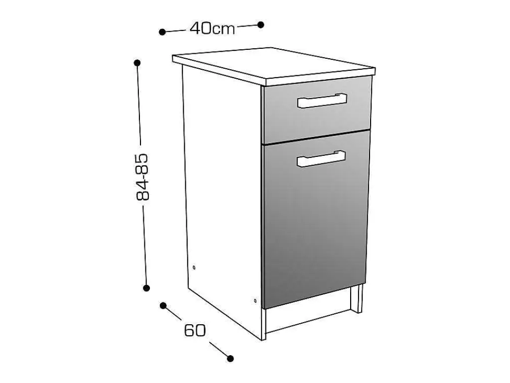 Móvel De Cozinha*Vente-unique Cozinha Completa Com Bancada De Trabalho 180 Cm Natural E Preto - Trattoria