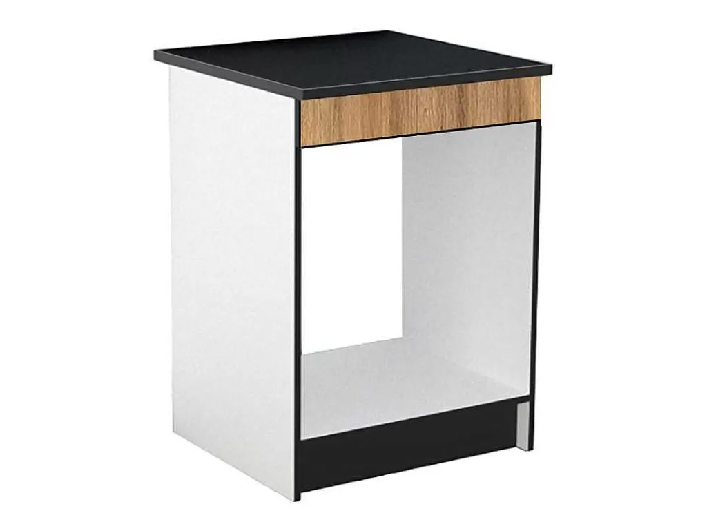 Móvel De Cozinha*Vente-unique Cozinha Completa Com Bancada De Trabalho 180 Cm Natural E Preto - Trattoria