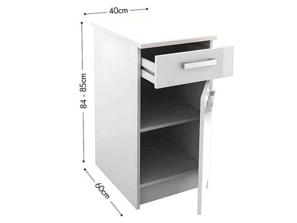 Móvel De Cozinha*Vente-unique Cozinha Completa De 180 Cm Com 6 Compartimentos De Arrumação Cor Branco - Trattoria