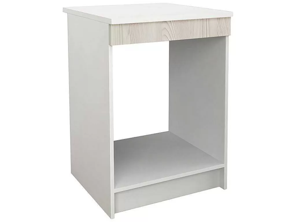 Móvel De Cozinha*Vente-unique Cozinha Completa De 180 Cm Com 6 Compartimentos De Arrumação Cor Carvalho E Branco - Trattoria