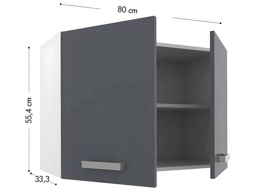Promoções Sala*Vente-unique Cozinha Completa De 240 Cm Com 8 Compartimentos De Arrumação Cor Cinza E Branco - Trattoria