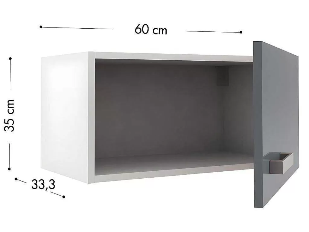 Promoções Sala*Vente-unique Cozinha Completa De 240 Cm Com 8 Compartimentos De Arrumação Cor Cinza E Branco - Trattoria