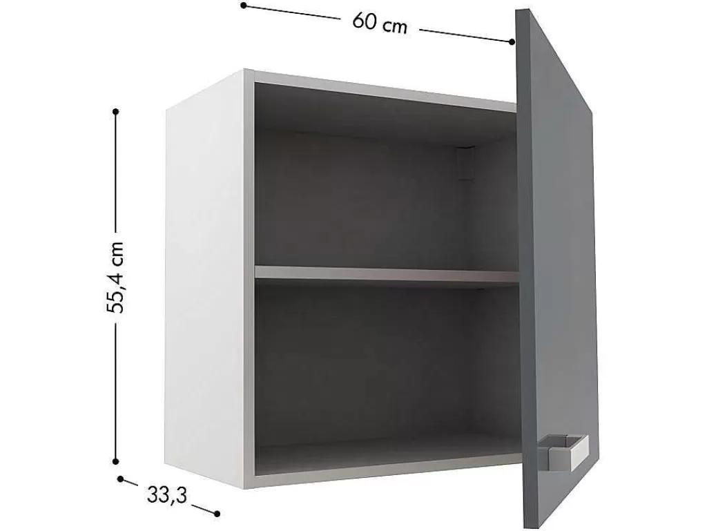 Promoções Sala*Vente-unique Cozinha Completa De 240 Cm Com 8 Compartimentos De Arrumação Cor Cinza E Branco - Trattoria