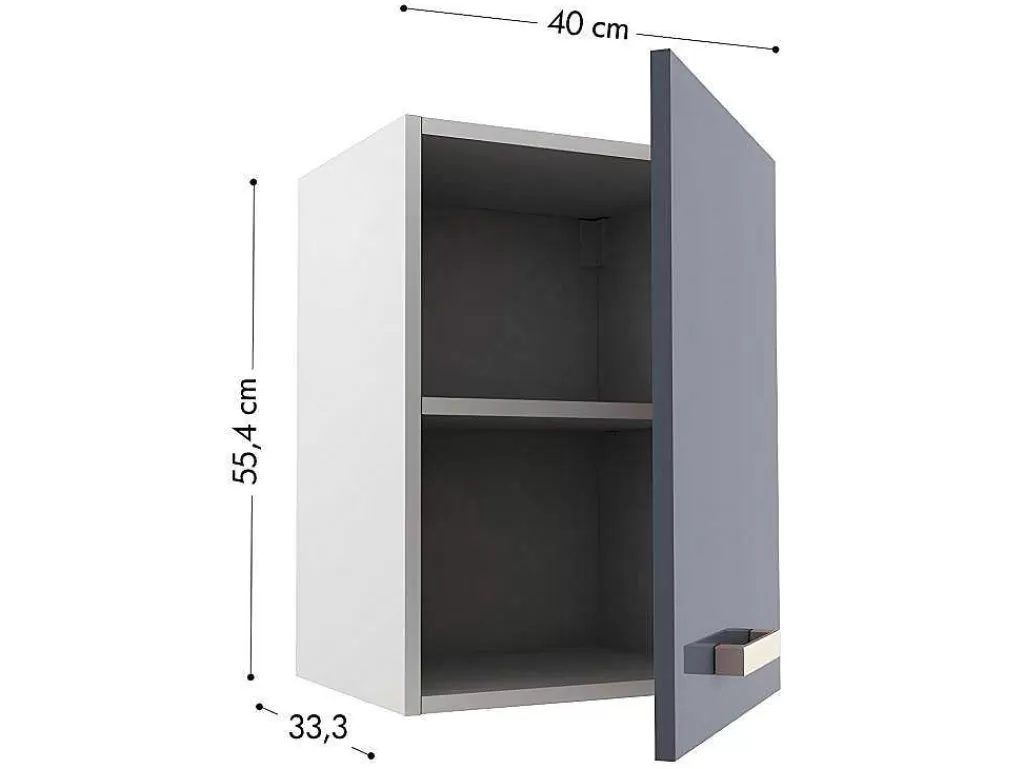 Promoções Sala*Vente-unique Cozinha Completa De 240 Cm Com 8 Compartimentos De Arrumação Cor Cinza E Branco - Trattoria