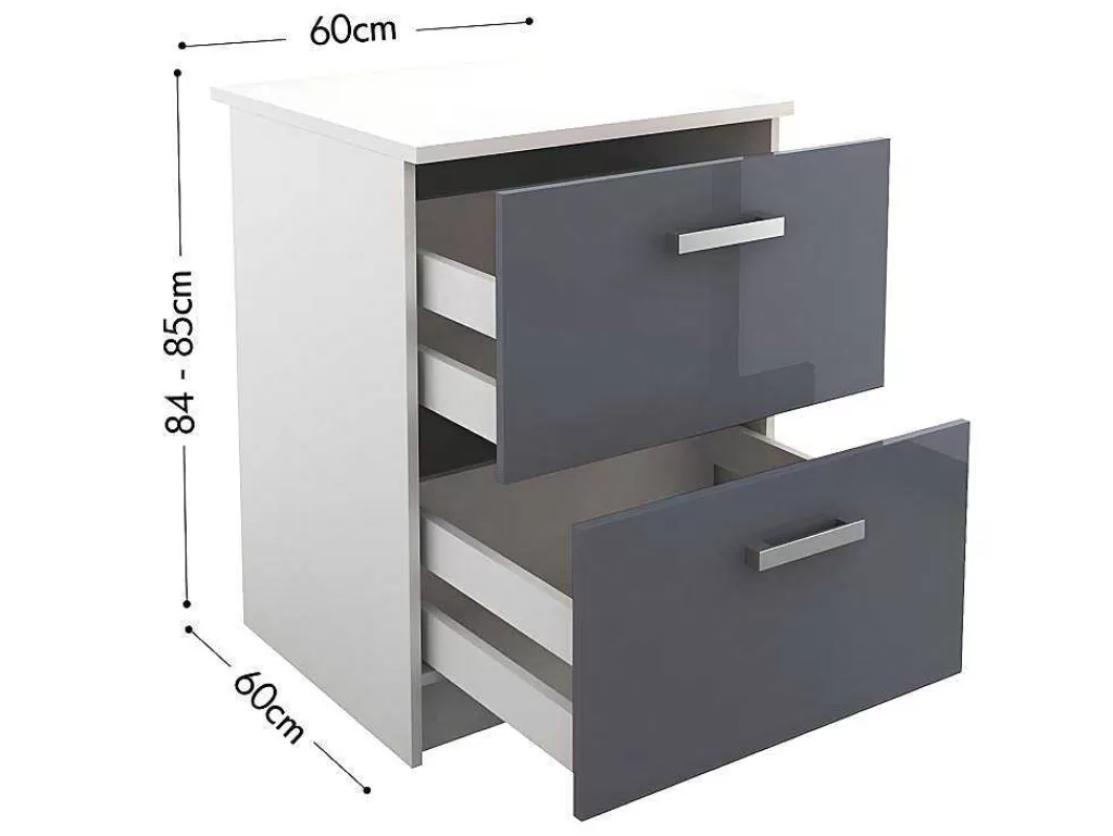 Promoções Sala*Vente-unique Cozinha Completa De 240 Cm Com 8 Compartimentos De Arrumação Cor Cinza E Branco - Trattoria
