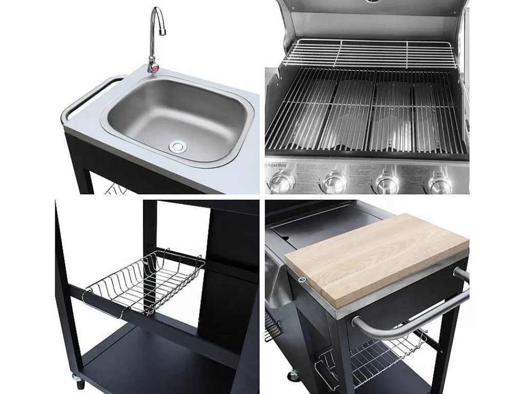 Barbecue, Braseiro De Jardim, Plancha*Happy Garden Cozinha Exterior Texas - 4+1 Queimadores