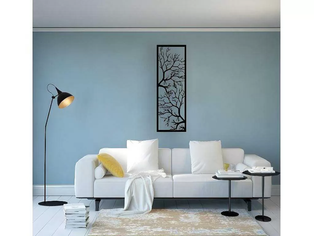 Placa De Parede Decorativa*EPIKASA Decoração Metalica Arvore 29, Preto, 40X1,5X115 Cm,
