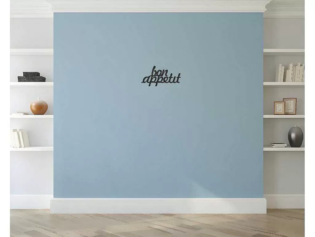 Placa De Parede Decorativa*EPIKASA Decoração Metalica Bon Appetit, Preto, 50X1,5X30 Cm,