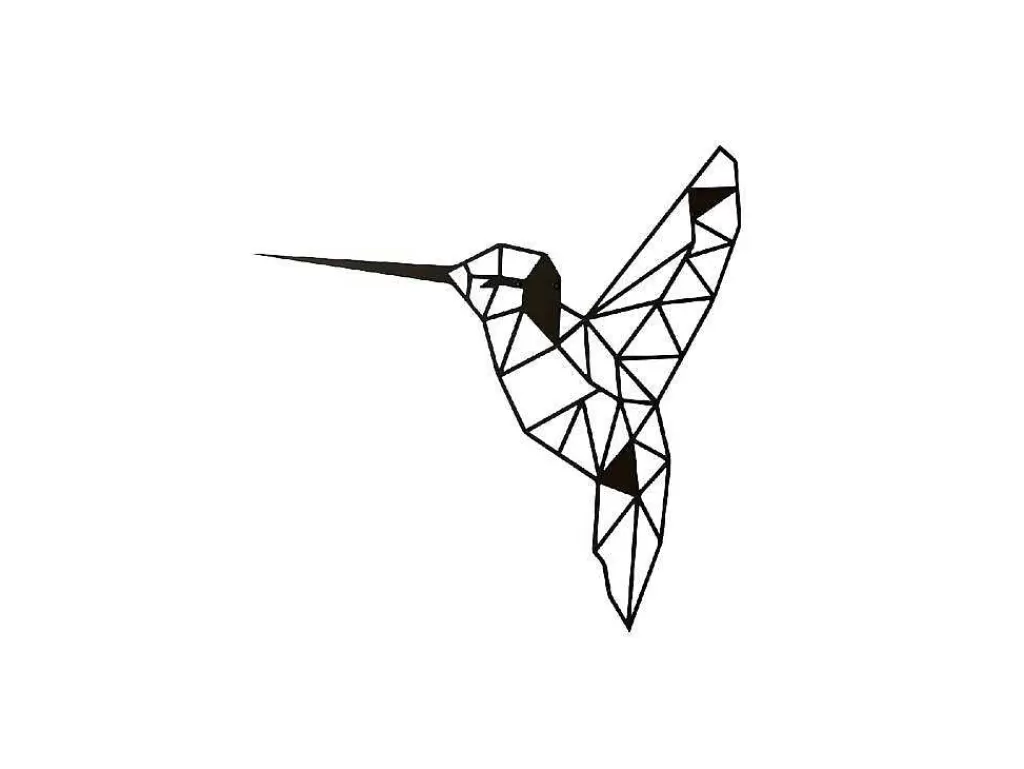 Placa De Parede Decorativa*EPIKASA Decoração Metalica Colibris 1, Preto, 44X1,5X44 Cm,