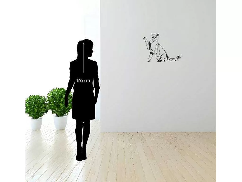 Placa De Parede Decorativa*EPIKASA Decoração Metalica Gatos 3, Preto, 51X1,5X36 Cm,