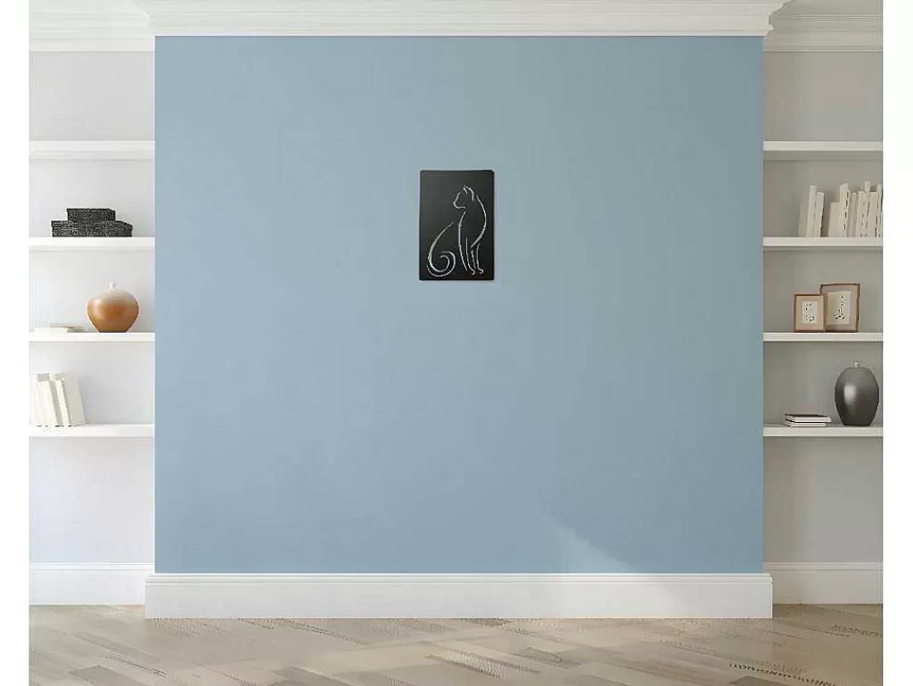 Placa De Parede Decorativa*EPIKASA Decoração Metalica Gatos 5, Preto, 30X1,5X45 Cm,