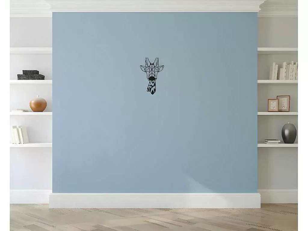 Placa De Parede Decorativa*EPIKASA Decoração Metalica Girafa 5, Preto, 33X1,5X50 Cm,